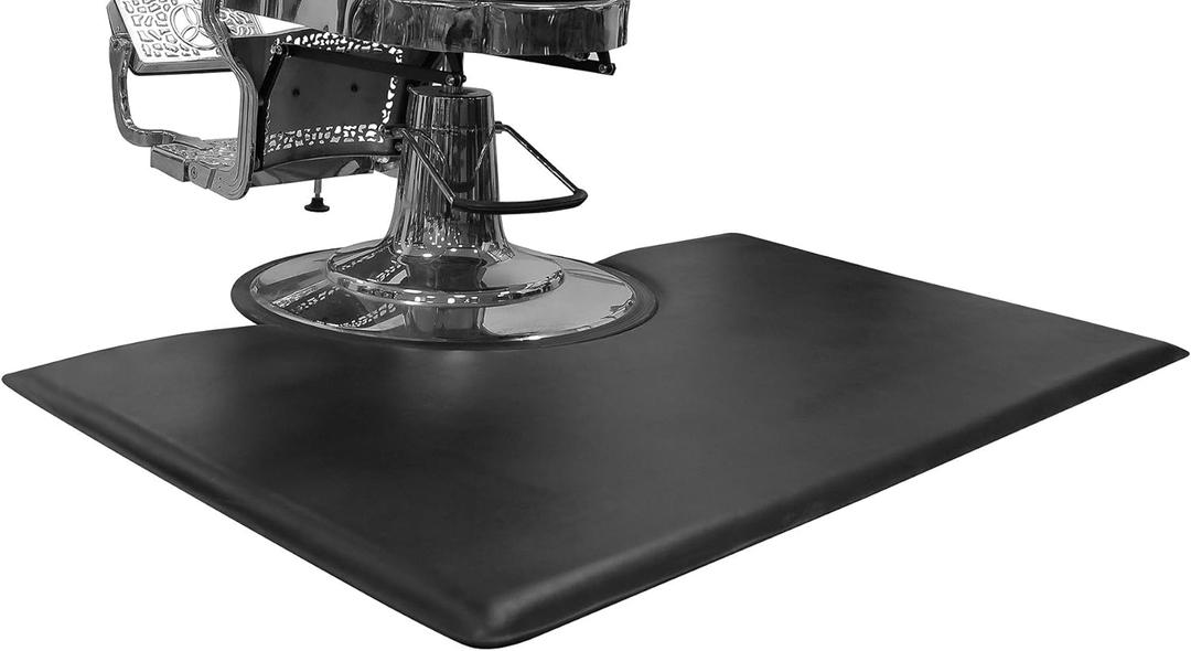 1 Inch Thick Barber Cutting Chair Salon Floor Mats for Beauty Hair Stylist Station Anti Fatigue (Black, 5 Ft  3 Ft Rectangle)