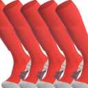 APTESOL Knee High Soccer Socks (1/3/5 Pair) Team Sport Cushion Athletic Socks for Kids Youth Adult (XS)