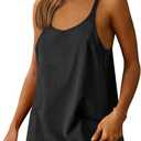 Caracilia Womens Summer Mini Dress 2025 Casual Sleeveless Built in Shapewear Sundress Trendy Short Tennis Athletic Outfits (Medium, Black)