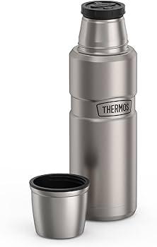 THERMOS Stainless King Vacuum-Insulated Compact Bottle, 16 Ounce, Matte Steel