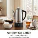 Elite Gourmet 6-Cup Electric Coffee Percolator Stainless Steel, Fast Brewing, Keep Warm with Auto Shut-Off, Clear Brew Progress Knob, Cordless Serving Base, Reusable Filter, 1000W