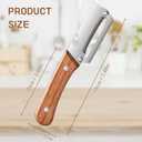 2PCS Multi-Functional Vegetable Peeler for Kitchen, Premium Vegetable Peeler with Wooden Handle and Bottle Opener, Multifunctional Vegetable Peelers Stainless Steel Blade Kitchen Tool