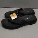 Skechers Vapor Foam Sandal, SAYTO Men's Toe Post Sandals, Black, 12