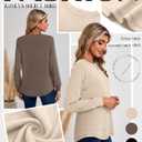 Ficerd 3 Pack Women's Long Sleeve Shirts, Cotton Crew Neck Tunic Tops Casual Loose Fit Pullover Sweatshirts Curved Hem Shirts (XL)