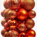 Wironlst Christmas Ball Ornaments - 30pcs Shatterproof Plastic Christmas Ornaments Hanging Ball Decorations for Xmas Tree, Holiday, Wedding, Party (Multi-Size, Orange)