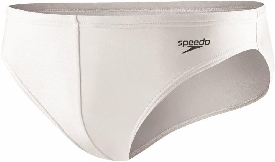 Speedo Men's Swimsuit Brief PowerFlex Eco Solar (28, White)