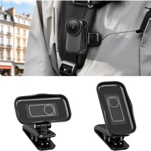 AMAZEAR Backpack Clip Mount for DJI Osmo Nano/Xtra Atto Accessories, 360 Adjustable Hat Holder with Strong Grip, Quick Magnetic Connection, Lightweight for Vlogging, Travel, Outdoor Shooting, Black