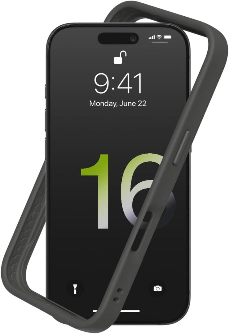 RhinoShield Bumper Case Compatible with [iPhone 16 Pro Max] | CrashGuard - Shock Absorbent Slim Design Protective Cover 3.5M / 11ft Drop Protection - Graphite