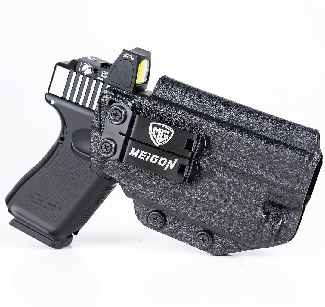 IWB Kydex Holster for Glock 19 19X 23 32 44 45 MOS Gen 3/4/5 with Olight Baldr S/Baldr Mini Tactical Flashlight, RMR Red Dot Optic Cut, Inside Waistband Concealed Carry, Right Hand