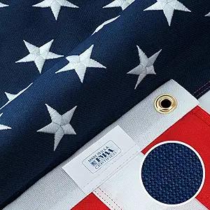 American Flags for Outside 3x5-100% Polyester MADE IN THE USA -Indestructible Durable Outdoor Heavy Duty Spun Polyester -US Flags 3x5 Outdoor -American Flag Sewn Stripes and Embroidered Stars - FMAA Certified