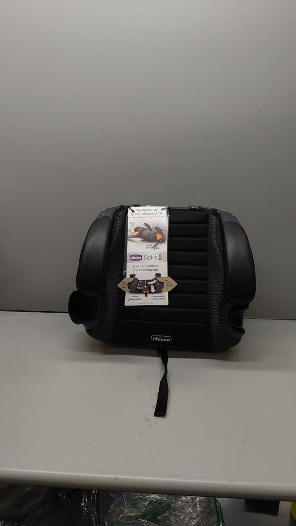 Chicco GoFit Plus Backless Booster Car Seat with Latch Attachment and QuickRelease Latch Removal, Travel Booster Seat for Car, Portable Car Booster Seat for Children 40110 lbs. | Iron/Black