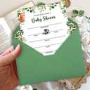 Yuzioey 50 Woodland Baby Shower Invitations, Forest Woodland Greenery Invitations Macthing Envelpoes, Diaper Raffle Tickets, Book Request Cards, Forest Creatures Invitations