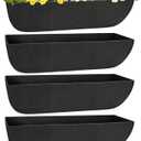 Riare 4 Pack 36 Inch Black Fabric Window Box Liners- Felt Square Trough Planter Basket Liners Replacement, Non-Woven Hanging Flower Plant Box Liner for Outdoor Plants Garden Fence- Avoid Birds Nesting