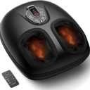 RENPHO Foot Massager with Heat [2025 Upgraded], FSA HSA Eligible Foot Massager Machine with 3 Levels Heat, Wireless Control, Deep Kneading Foot Massage, Birthday Gifts for Women & Men, Up to Size 12 (Black)