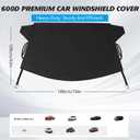 Windshield Cover for Ice and Snow | Durable 600D Oxford Fabric Frost Windshield Cover for Car, SUV, Van, Trucks Car | Window Covers with Side Mirror Cover | Winter Waterproof Protects Cover74x43in)