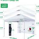 Acepic 10x10 Pop Up Canopy Tent with Sidewall & 6 Pockets,White,10 * 10 pro