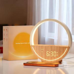 Vivilumens Wake Up Light Sunrise Alarm Clock - White Noise Sound Machine with 20 Soothing Sounds Sleep Better, Weekdays/Weekends Dual Alarms, Bedroom Bedside Lamp, Gift for Heavy Sleepers