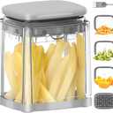 French Fry Cutter, Solucky Potato Onion Cutter, Professional Homestyle Vegetable Chopper Dicer, Great for Potatoes Carrots Cucumbers Zucchini Pepper (Fog Gray)