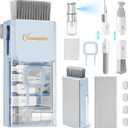 Keyboard Cleaner Laptop Cleaning Kit, Compact Keyboard Cleaning kit for Computer MacBook iPhone AirPods Pro, PC Electronic Cleaner Kit with Brush & Spray for Computer Screen, PC Camera Monitor, Blue (Morandi Light Blue)