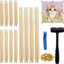 Wooden Needlepoint Stretcher Bars Kit 12pcs 6/8/12 Inch Frame with 100 Tacks, Rubber Mallet & Pry Tool for Embroidery, Cross Stitch 6 Adjustable Sizes for Beginners, Artists, DIY Crafts