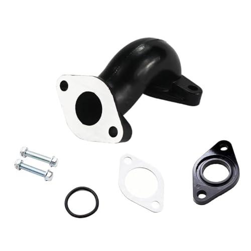 PRO BAT 19mm Intake Manifold Pipe PZ19 Carburetor Carb Throat with Gasket Screw Kit for 50cc 70cc 90cc 110cc 125cc Horizontal Engine Quad Pit Dirt Bike ATV Buggy WR43 (Black)