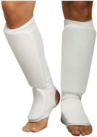 Cloth Shin & Instep Guard Taekwondo, Martial Arts, MMA Foot Protective Gear Protector for Sparring (Black/ White; Child Small to Adult XL) (White, Small)