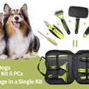 6 PCS Dog and Cat Grooming Kit, Versatile Tools Including Shedding Brush, Nail Clipper with Nail File, Slicker Brush, Dematting Comb