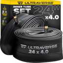 Ultraverse 24x4.0 Fat Bike Inner Tube Set, Schrader Valve, 2 Pack | Suitable for Mountain Bikes & E-Bikes, for 24-Inch Fat Tires, Durable & Reliable Performance, 2 Units with Tyre Levers