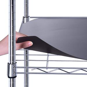 BRIAN & DANY Wire Shelf Liner 18" X 48", Heavy Duty Shelf Liners for Wire Shelving, Waterproof Protector Mats, Set of 5, Black, 18"x 48"x5