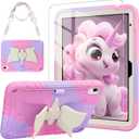 VOFUOE for iPad A16 Case 11th Generation 2025, for iPad 10th Generation Case 2022 10.9 Inch for Kids with Screen Protector Shoulder Strap Unicorn Stand Pencil Holder Hard Protective Cover-Purple Pink