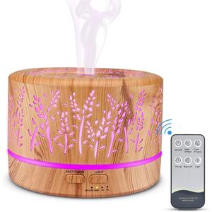 500ml Essential Oil Diffuser, Premium Aromatherapy Diffuser Humidifier with Timer and Auto-Off Safety Switch, 7 Colors Lights, Ultrasonic Cool Mist Diffuser for Home Office Room (Yellow)