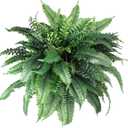 Jutom Artificial Ferns Outdoors Faux Boston Fern Bush 88 Long Silk Branch Large Fake Shrubs for House Office Garden Outdoors Indoor Decor Arrangement, 29.5 Inch(1 Pcs)