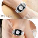 JR.DM Diamond Bands with Bling Case Women Compatible with Apple Watch 40mm 38mm 41mm 44mm 45mm 42mm 46mm 49mm Luxury Metal Bracelet Replacement Strap for iWatch Series 11/10/9/8/7/6/5/4 SE/Ultra 3/2/1