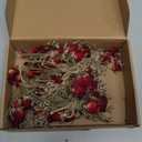 PATIKIL Mini Dried Flower Bouquet, 10 Pcs Rose Natural Wildflower with Stem Decor Baby's Breath Boho Floral Plant Flower for Crafts DIY Photo Props Gift Wedding Decor, Dark Red