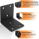 40PCS Black L Brackets Corner Bracket 2"x2"x2", Heavy Duty Corner Brace for Wood, Right Angle Brackets, 50MM 2Inch Wide 90 Degree Bracket for Wooden Frame Furniture Shelves Chairs