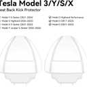 2 Pack Leather Seat Back Protector Custom for Tesla Model Y/3 Model S/X Accessories(Includes 2025 2026 Model Y & 2024-2026 Model 3 Highland), Seat Back Kick Protectors