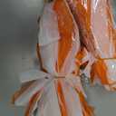 Hanaive 3 Pcs Cheerleading Pom Poms and Large Cheerleader Hair Bow Metallic Cheer supplies for Team Spirit Sports Dance Cheering(Orange Mixed White,Matte)