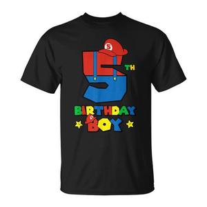 Kids 5th Birthday Boy Super Gamer Gaming Theme BDay Party Boys TShirt, Size S