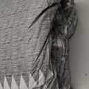 WONGS BEDDING Grey Comforter Set Queen Size, Soft Bohomian Comforter with 2 Pillowcases, Reversible Boho Striped Bedding Set Queen for All Season (90"x 90")