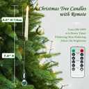 12PCS Flameless Christmas Tree Candles with RemoteBattery Operated Flickering Candles Christmas Tree Lights,LED Taper Candle for Home Parties Birthday Gift with Snowflake Ball Hook (Ivory)
