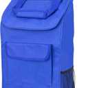 Dbest products Trolley Dolly Blue Foldable Shopping cart for Groceries with Wheels and Removable Bag and Rolling Personal Handtruck, Standard