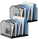 Gawerk 5Section Vertical Desktop Organizer, 5Section Mesh File Folder Stand Sorter for Office Home Classroom Organization (2, Black)