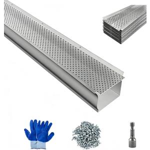 5-Inch Gutter Guards 32 Pcs (128 Ft) - Aluminum Mesh Leaf Guard, Clog Resistant Easy to Install for 5" Gutters