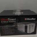 2 Pack Mueller UltraToast Full Stainless Steel Toaster 4 Slice, Long Extra-Wide Slots for Bagels and Waffles, 6 Browning Levels, LED Display, Cancel/Defrost/Reheat Functions & Removable Tray, Kitchen Gadgets