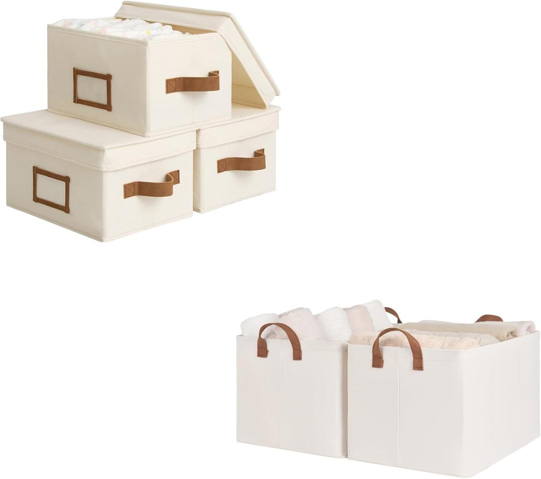 StorageWorks Storage Bins with Shelves Baskets, Pack of 3