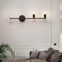 Yenigy Bedroom Wall Sconces, 3 Lights Matte Black Vintage Lighting, Modern Wall Mounted Lights, Porch Hallway Wall Lamp for Living Room Bedroom Bathroom Mirror (E26 Base)