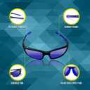 Polarized Sports Sunglasses for Men & Women | UV Protection Mirrored Polarized Lenses, Adjustable Nose Pad, Unbreakable | Fishing, Baseball, Cycling, Golf Running Sunglasses | Hard Zipper Case | Blue