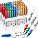 Motiskyy 48 Pcs Metallic Permanent Markers Bulk Metallic Marker Pens Medium Tip Quick Dry Paint Pen for DIY Crafts Artist Illustration Gift Card Making(Colorful)