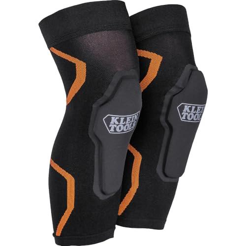 Klein Tools 60624 Knee Pad Compression Sleeve, Knee Support for Construction, Workers and Athletes, Black, L/XL