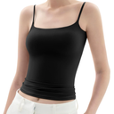 PUMIEY Women's Square Neck Tank Top Adjustable Spaghetti Straps Sleeveless Basic Tops Sharp Collection L